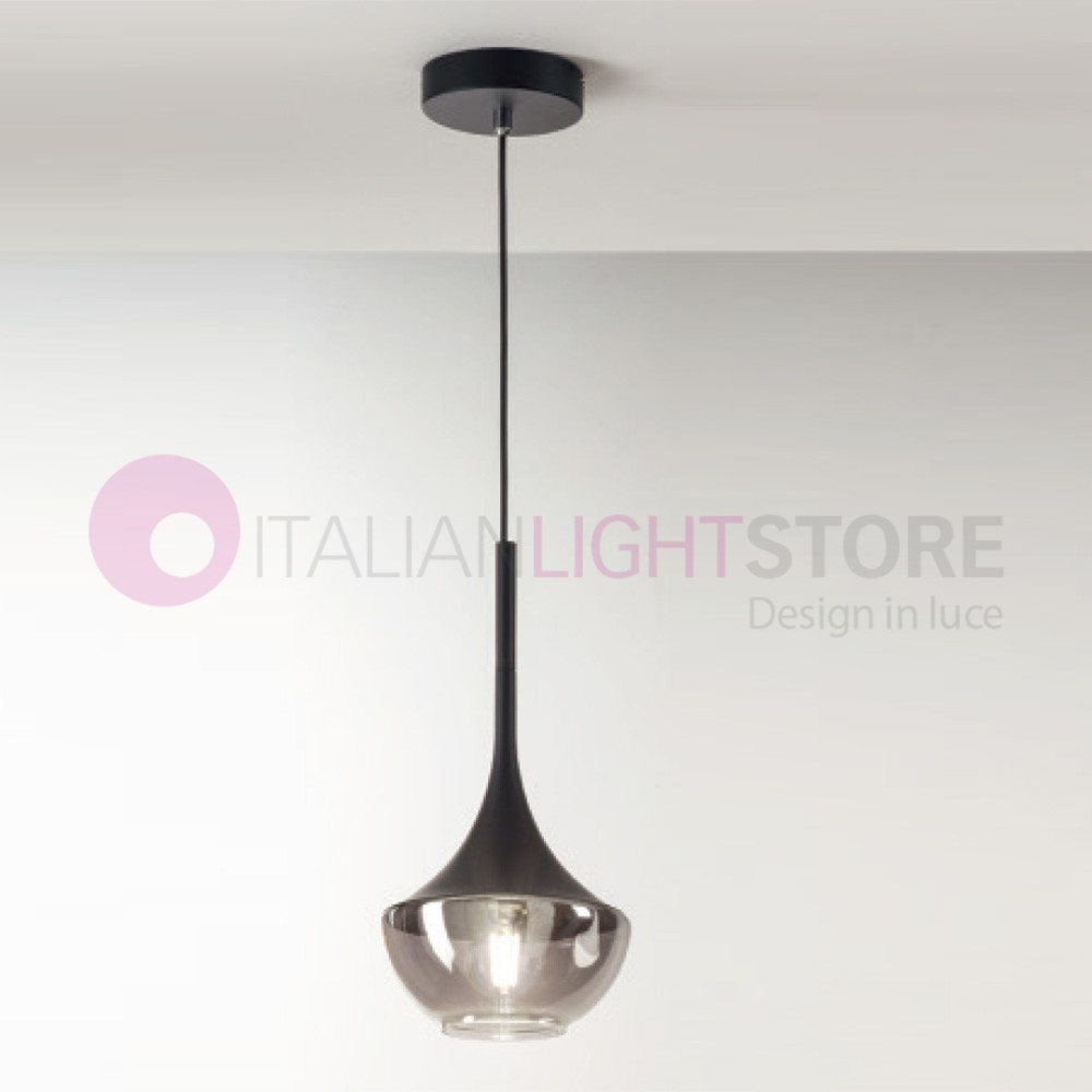 Apollo Lampadario Sospensione Moderna Vetro A Goccia Fabas Spa