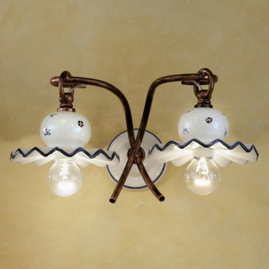 ROMA C401AP FERROLUCE Wall Lamp with 2 Lights Ceramic Decorated Rustic Style