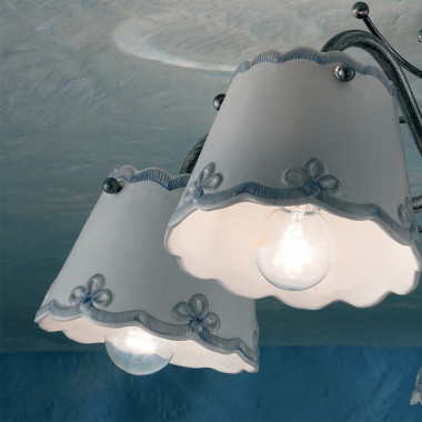 RAVENNA FERROLUCE C923PL Ceiling lamp with 3 lights in Hand-decorated Ceramic