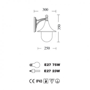 DIONE BLACK Aluminium Wandlaterne Classic Außenleuchte 1901A-B10 Liberti Lampe