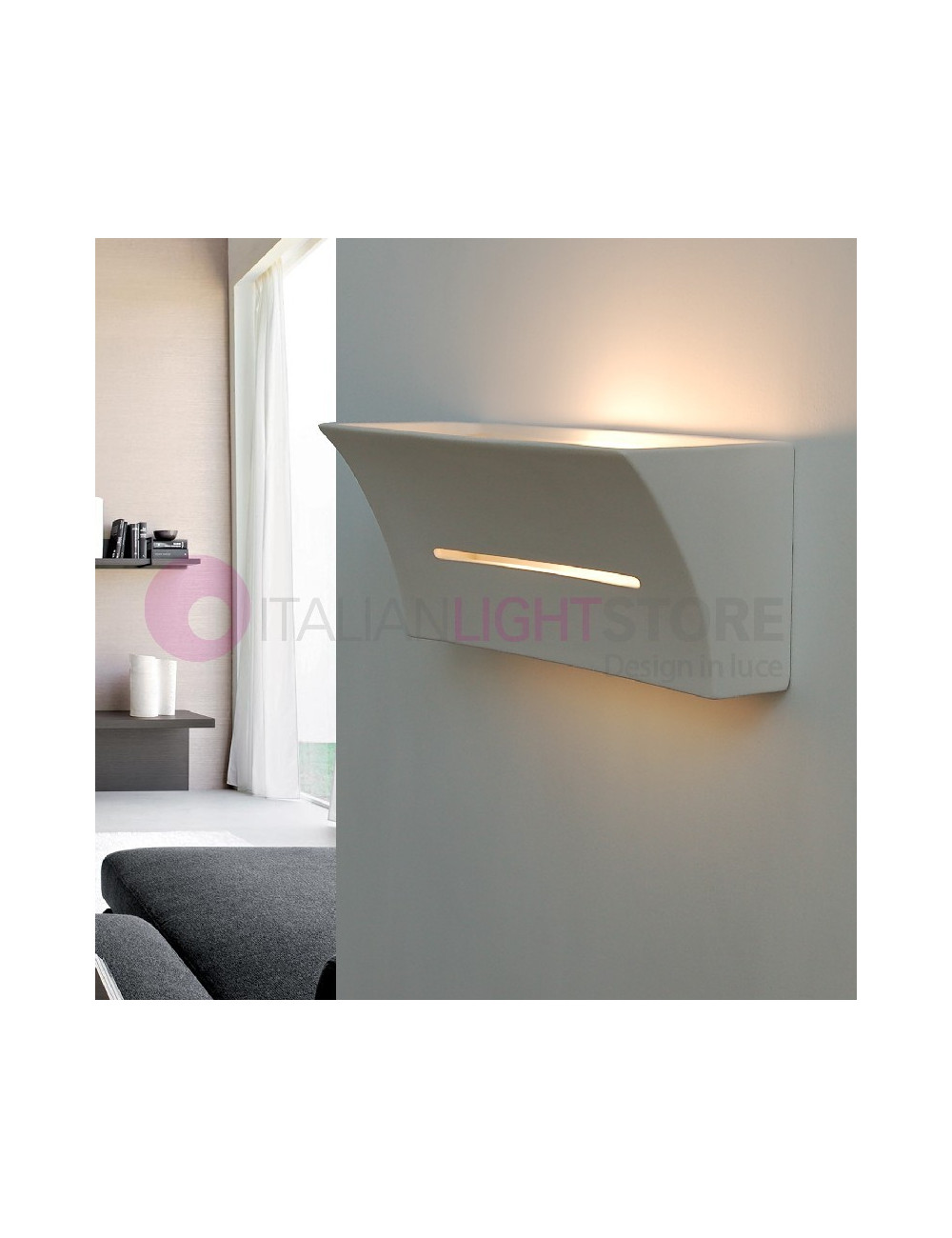 CARLOTTA Modern Wall Lamp in Decorable Paintable Plaster