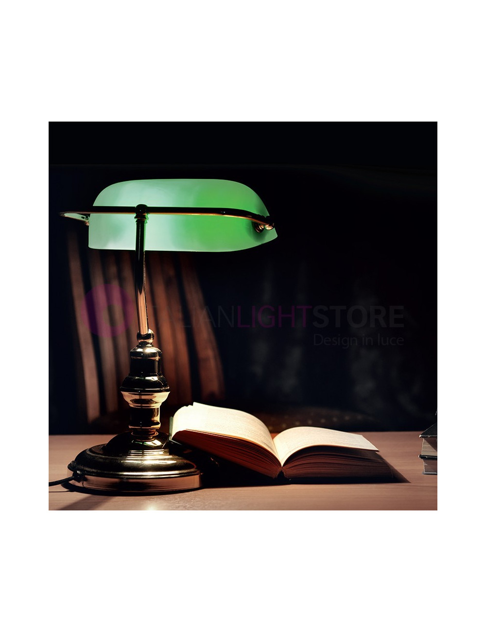 The MINISTERIAL table lamp Desk Lamp-Brass and Glass | Perenz 4807