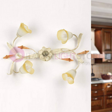 CALLA lily Ceiling light with 4 Lights Ivory Classic Style of Florentine