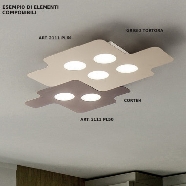 PUZZLE Ultradünnes Design moderne LED-Deckenleuchte L. 50X36 Braga Lighting