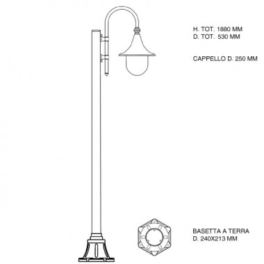 DIONE WHITE Klassische Aluminiumlampe für Gartenbeleuchtung im Freien 1945A Liberti Lampe