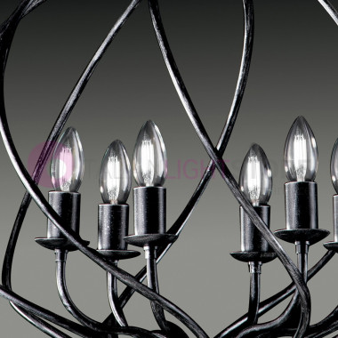 BAKARA' Lustre 6 Lumières Design Moderne En Cage