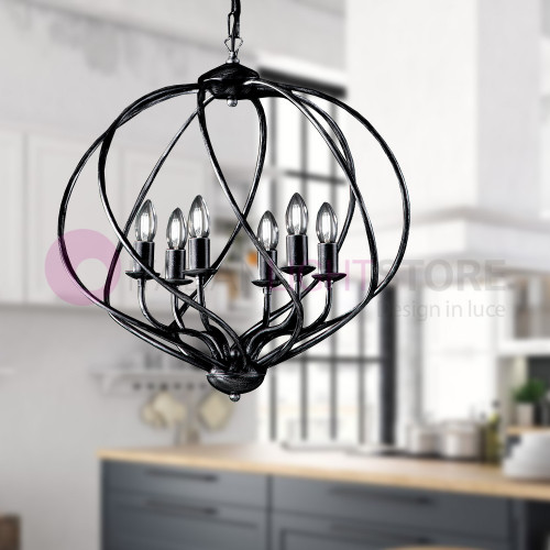 BAKARA' Lustre 6 Lumières Design Moderne En Cage