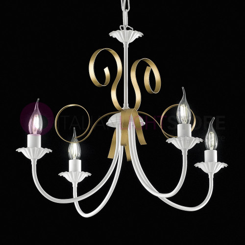 TURANDOT Chandelier 4 Lights White Classic Shabby Chic