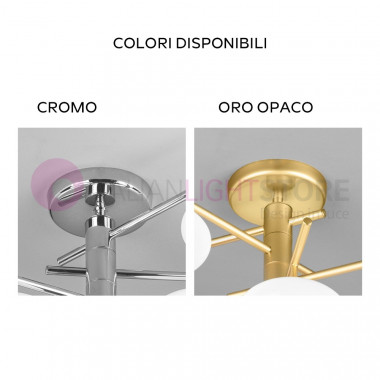 DOLCE Metal lux -Lámpara de Pie Cromo u Oro 3 Luces en Vidrio Soplado