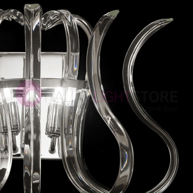 WAVE wall Sconce with Chrome Modern Glass Crystal Design 234.102 Metallux