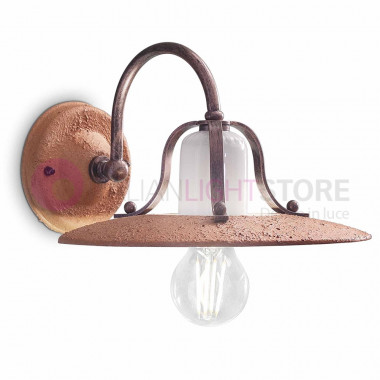 BOLOGNA C820AP FERROLUCE Rustic Wall Lamp in Decorated Ceramic