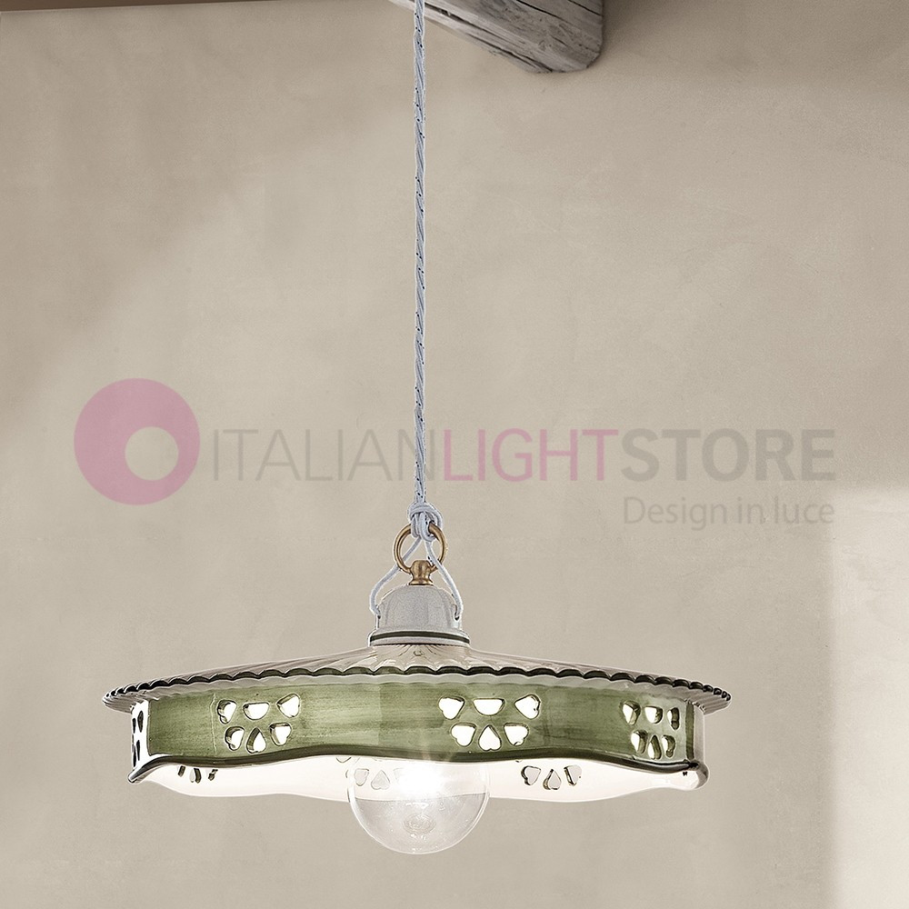 ALEXANDRIA C531SO FERROLUCE Suspension Rustic Decorated Ceramic d.33