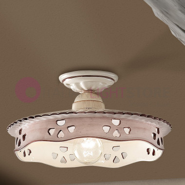 ALEXANDRIA C536PL FERROLUCE Ceiling light Rustic Decorated Ceramic d.33