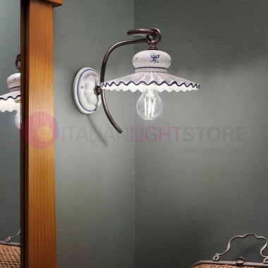 ROMA C378AP FERROLUCE Single light ceramic wall lamp Decorated Rustic Style