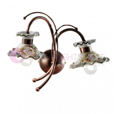 MILANO C1117AP FERROLUCE 2-light Ceramic Wall Lamp Hand Decorated Rustic Style