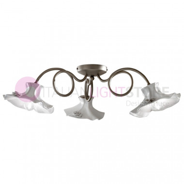 LECCO FERROLUCE C1294-3PL Ceiling ceiling 3-light Rustic White Ceramic