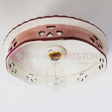 ALEXANDRIA C536PL FERROLUCE Ceiling light Rustic Decorated Ceramic d.33