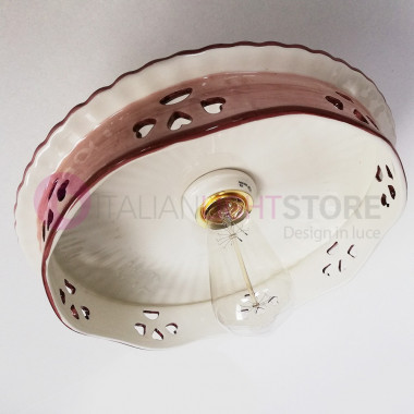 ALEXANDRIA C536PL FERROLUCE Ceiling light Rustic Decorated Ceramic d.33