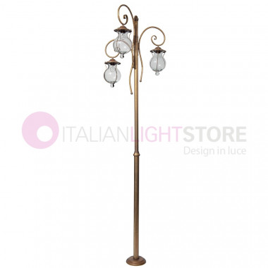 BACCHUS Lamp Rustic h. 285 3-lights Antique Brass Outdoor Garden FEBOLIGHT