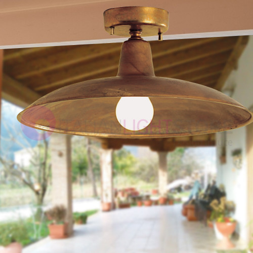 ERA Plafoniera a Soffitto Piatto d.38 Lampada Rustica da Esterno Giardino FEBOLIGHT