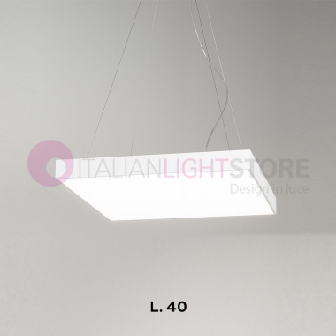 KINGSTONE GEALUCE GPL310 Lampada a Sospensione  Moderna Quadrata Bianca a Led L. 40