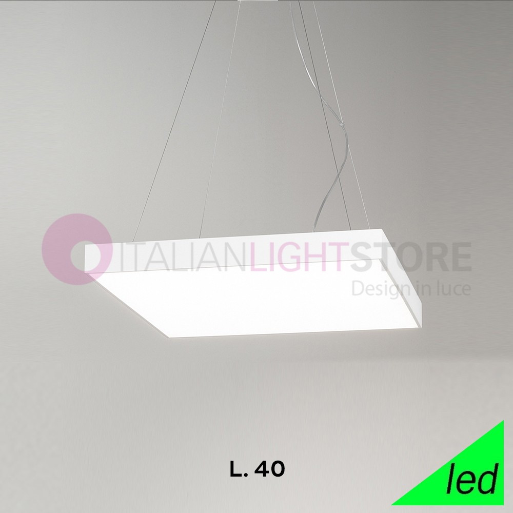 KINGSTONE GEALUCE GPL310 Lampada a Sospensione  Moderna Quadrata Bianca a Led L. 40