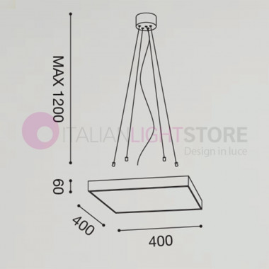 KINGSTONE GEALUCE GPL310 Lampada a Sospensione  Moderna Quadrata Bianca a Led L. 40