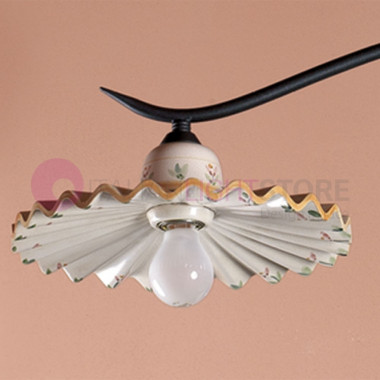 PISA IMAS 34695/2L Barbell Chandelier 2 luces Cerámica rústica decorada