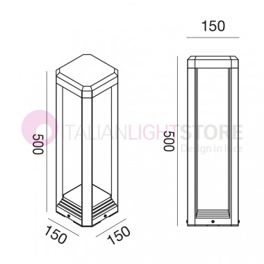 GEALUCE GES950 PAKA Lampadaire h. 50 à Led Moderne d’Extérieur IP65 Éclairage Design