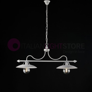 CASALE Chandelier Industrial Barbell 2 Luces de Hierro Forjado