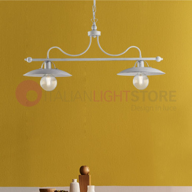 CASALE Chandelier Industrial Barbell 2 Luces de Hierro Forjado