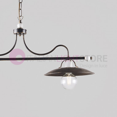 CASALE Chandelier Industrial Barbell 2 Luces de Hierro Forjado