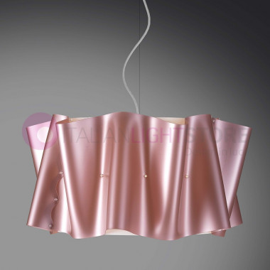 FOLIO by LINEA ZERO ILLUMINAZIONE, Chandelier Suspension Design Moderno 3 Measures Fabric Effect