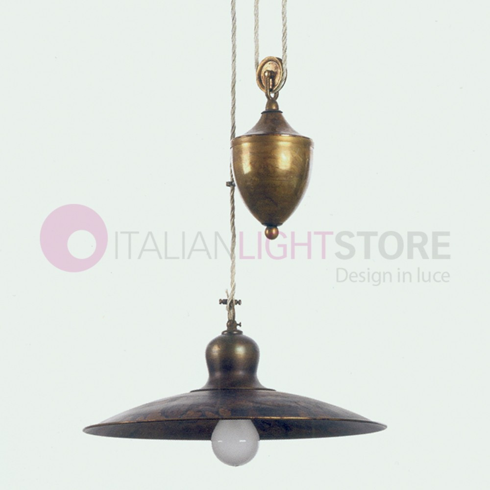 TODI IMAS FIRENZE 35962/37SA Auf- und Abwärtslampe d.37 Rustica Ottone Anticato