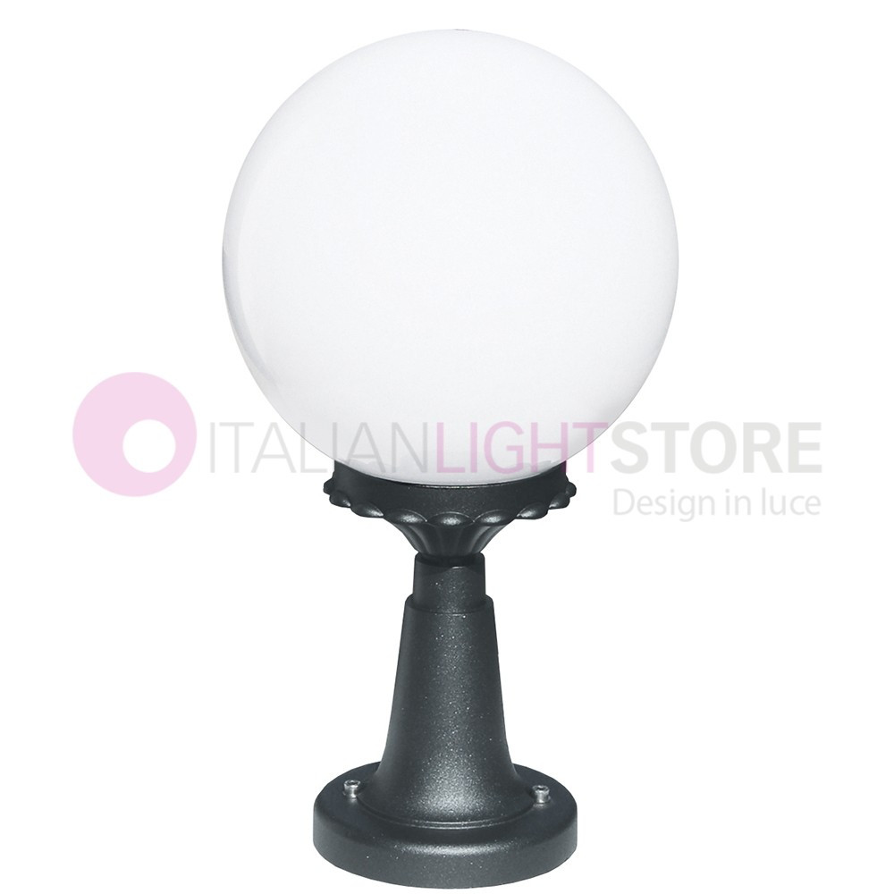 ORIONE ANTHRACITE 1825 LIBERTI LAMP Gate light h. 47 for Exterior with sphere globe polycarbonate d.25