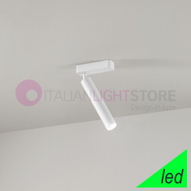 Faretto Singolo Led Orientabile in Alluminio Bianco ART. 8242B LC Bambù Perenz