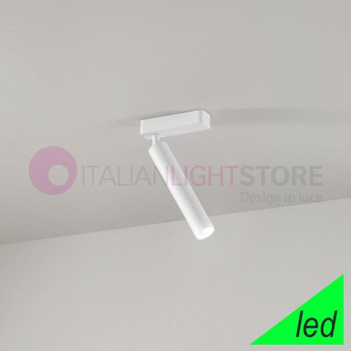 Foco LED orientable simple de aluminio blanco ART. 8242B LC Bamboo Perenz