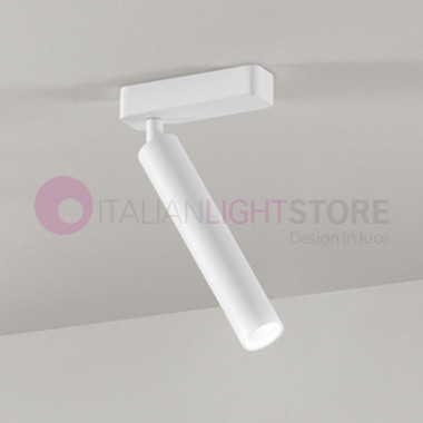 Faretto Singolo Led Orientabile in Alluminio Bianco ART. 8242B LC Bambù Perenz