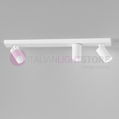 Modern ceiling light with 3 adjustable spotlights in white aluminum 8176B Oddy Perez