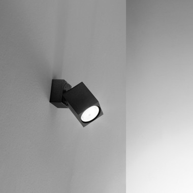 Wand- oder Deckenleuchte mit 1 Licht verstellbarer, neigbarer Strahler aus schwarzem Aluminium 8170N Connect Perenz Illumina