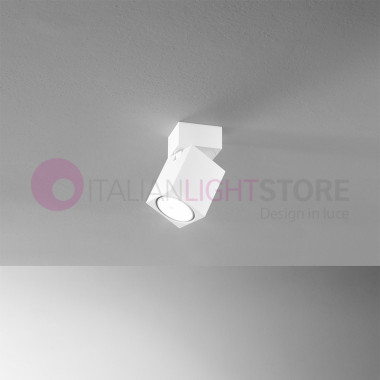 Plafoniera da parete o soffitto a 1 Luce faretto spot Orientabile Inclinabile in Alluminio Bianco 8168b Connect Perenz Illumina