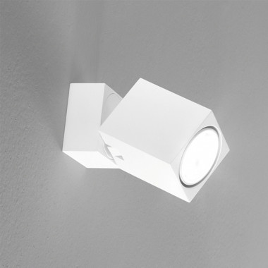 Plafoniera da parete o soffitto a 1 Luce faretto spot Orientabile Inclinabile in Alluminio Bianco 8168b Connect Perenz Illumina